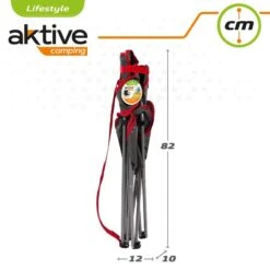 AKTIVE - Chaise Pliante Camping 64,50x49,50x82 Cm, Gris Foncé Et Rouge -Avontuur Uitrusting aktive chaise pliante camping 6450x4950x82 cm gris fonce et rouge 6