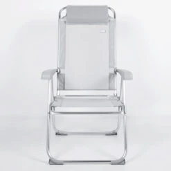 Voorkant -Avontuur Uitrusting aktive chaise pliante haute avec dossier haut reglable 5 positions gris 1