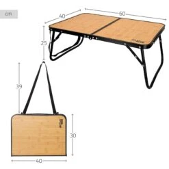 AKTIVE - Table De Camping Pliante Effet Bambou, 60x40x25 Cm -Avontuur Uitrusting aktive table de camping pliante effet bambou 60x40x25 cm 3