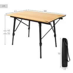 AKTIVE - Table Pliante Glampling Hauteur Réglable. Table De Camping, 90 X 57 Cm -Avontuur Uitrusting aktive table pliante glampling hauteur reglable table de camping 90 x 57 cm 3
