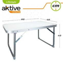 AKTIVE - Table Pliante . Table Basse Blanche En Aluminium - 40x60x40 Cm -Avontuur Uitrusting aktive table pliante table basse blanche en aluminium 40x60x40 cm 3