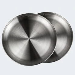 Assiette Plate De Camping | Diamètre Env. 23 Cm | Acier Inox | 2 Assiettes -Avontuur Uitrusting assiette plate de camping diametre env 23 cm acier inox 2 assiettes 3