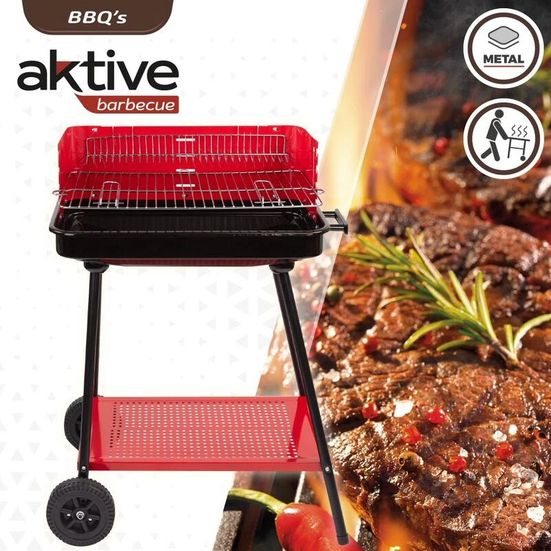 Barbecue Portable Au Charbon De Bois Pour 4 Niveaux Aktive 4 Barbecue Portable Au Charbon De Bois Pour 4 Niveaux Aktive - Afbeelding 2
