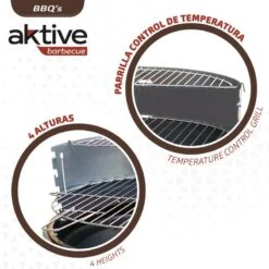Barbecue Portable Rond 4 Hauteurs Aktive -Avontuur Uitrusting barbecue portable rond 4 hauteurs aktive 2