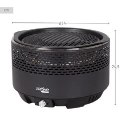 Barbecue Rond Noir Sans Fumée 2 En 1 Ø34 Cm Aktive -Avontuur Uitrusting barbecue rond noir sans fumee 2 en 1 o34 cm aktive 3