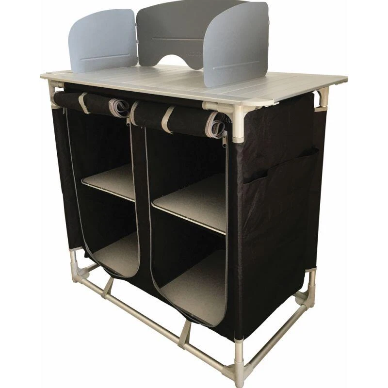 BAYASUN Meuble De Cuisine 4 Étagères Pieds Réglables Gris 4 BAYASUN Meuble De Cuisine 4 Étagères Pieds Réglables Gris - Afbeelding 2