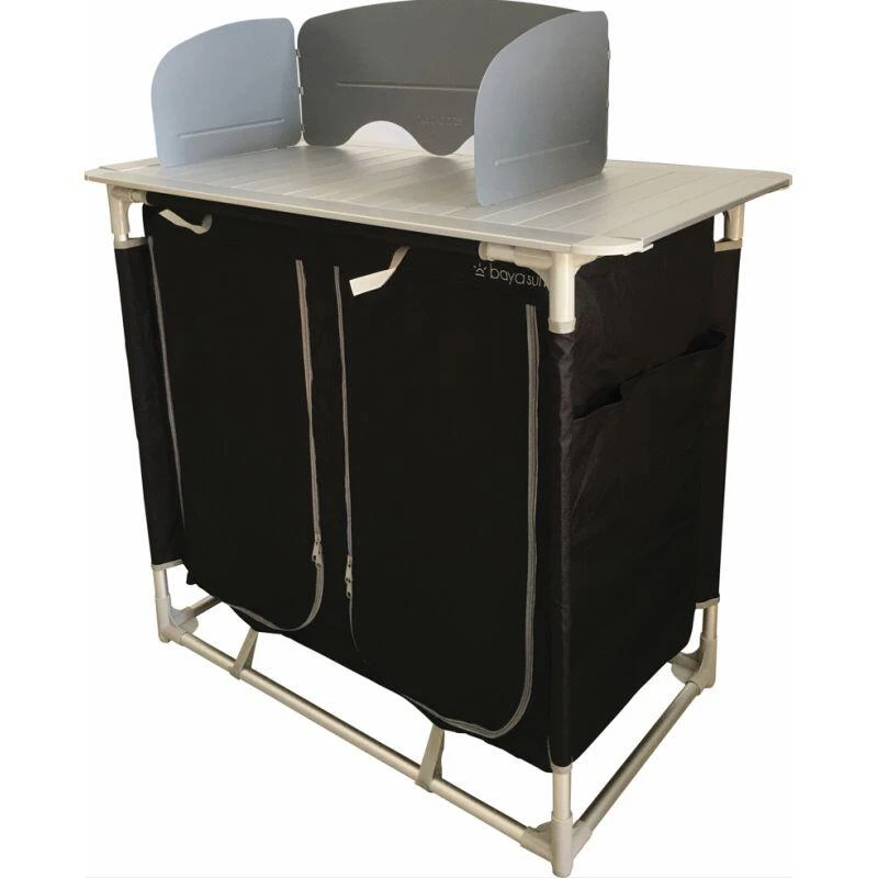 BAYASUN Meuble De Cuisine 4 Étagères Pieds Réglables Gris 5 BAYASUN Meuble De Cuisine 4 Étagères Pieds Réglables Gris - Afbeelding 3