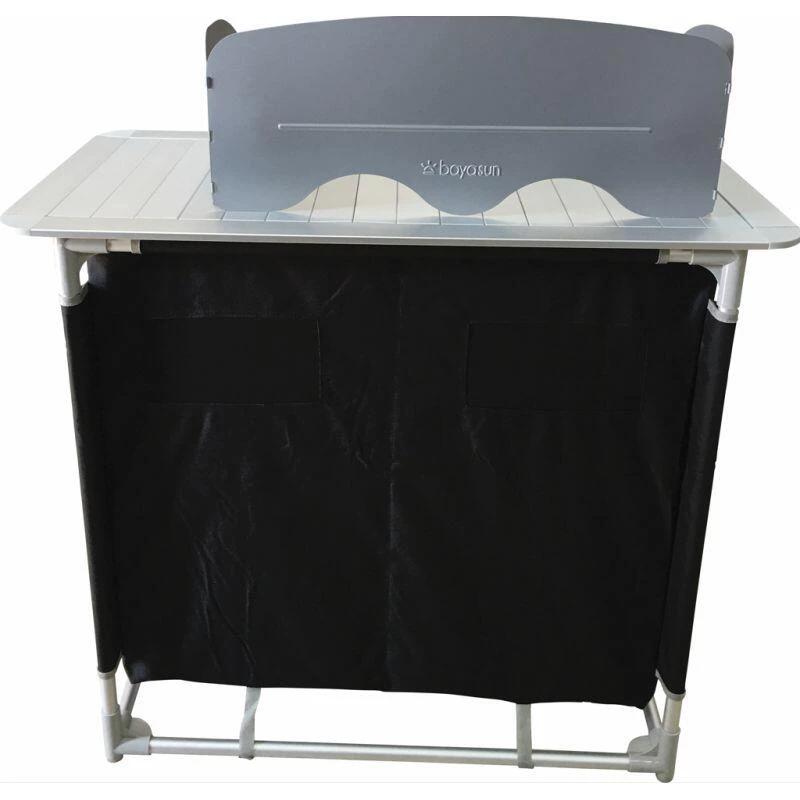 BAYASUN Meuble De Cuisine 4 Étagères Pieds Réglables Gris 7 BAYASUN Meuble De Cuisine 4 Étagères Pieds Réglables Gris - Afbeelding 5