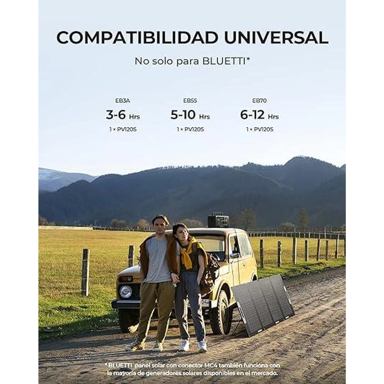 BLUETTI Panneau Solaire PV120S Pour Camping, Jardin, Voyage 5 BLUETTI Panneau Solaire PV120S Pour Camping, Jardin, Voyage - Afbeelding 3