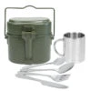 Camping Batterie De Cuisine, Tasse Isotherme & Couverts | Acier Inox & Aluminium -Avontuur Uitrusting camping batterie de cuisine tasse isotherme and couverts acier inox and aluminium