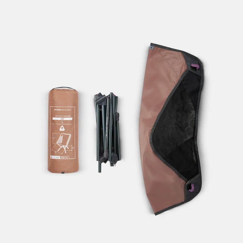 Quechua CHAISE BASSE PLIANTE DE CAMPING MH500 MARRON 5 Quechua CHAISE BASSE PLIANTE DE CAMPING MH500 MARRON - Afbeelding 3