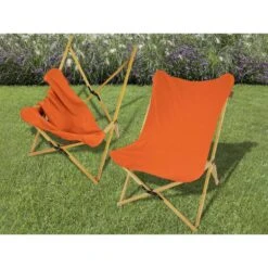Chaise Longue Tofte - Chaise Relax De Camping - Pliable - Max. 120 Kg - Orange -Avontuur Uitrusting chaise longue tofte chaise relax de camping pliable max 120 kg orange 4