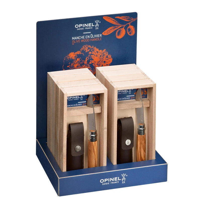 Coffret Couteau Opinel Randonnée Numéro 8 En Bois D'olivier, Avec Son étui Cuir 4 Coffret Couteau Opinel Randonnée Numéro 8 En Bois D'olivier, Avec Son étui Cuir - Afbeelding 2
