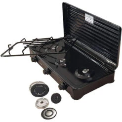 MPM Cuisinière à Gaz Portable Pour Le Camping Avec 3 Feux Couvercle Smile -Avontuur Uitrusting cuisiniere a gaz portable pour le camping avec 3 feux couvercle smile 6