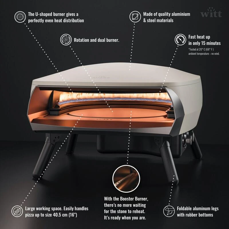 Four à Pizza WITT ETNA Modèle Rotante - Gris FR 8 Four à Pizza WITT ETNA Modèle Rotante - Gris FR - Afbeelding 6