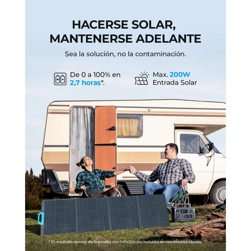 Générateur Solaire BLUETTI EB55 Avec Panneau Solaire PV120S Pour Camping 7 Générateur Solaire BLUETTI EB55 Avec Panneau Solaire PV120S Pour Camping - Afbeelding 5