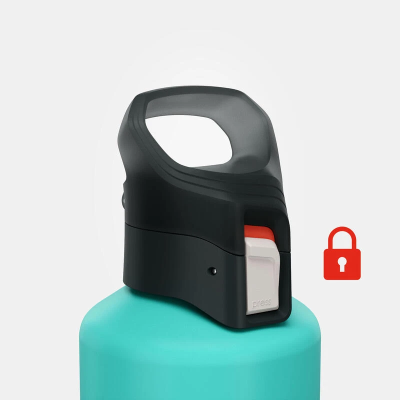 Quechua Gourde Alu 1L Avec Bouchon à Ouverture Rapide Pour La Randonnée - Vert 6 Quechua Gourde Alu 1L Avec Bouchon à Ouverture Rapide Pour La Randonnée - Vert - Afbeelding 4