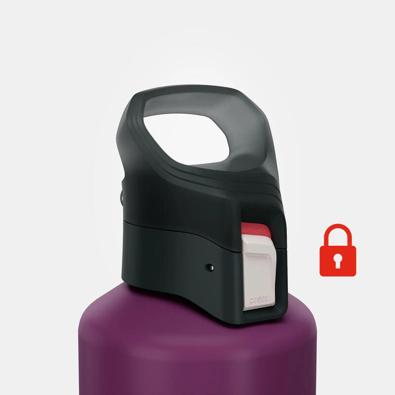 Quechua Gourde Alu 1L Avec Bouchon à Ouverture Rapide Pour La Randonnée - Violet 6 Quechua Gourde Alu 1L Avec Bouchon à Ouverture Rapide Pour La Randonnée - Violet - Afbeelding 4