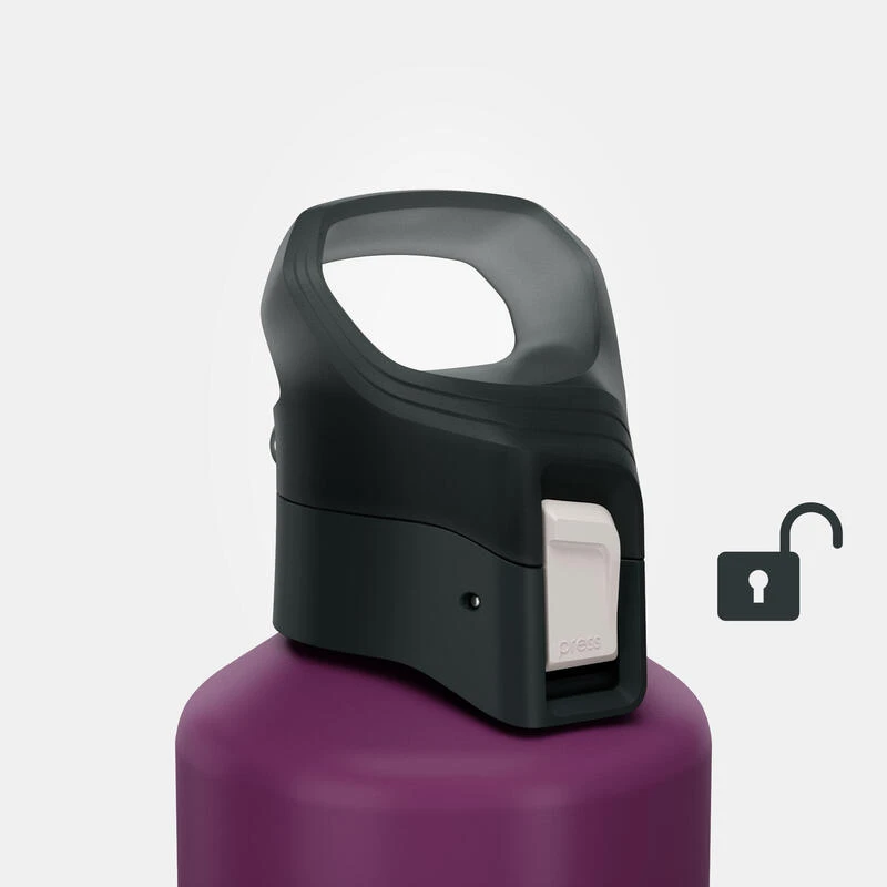 Quechua Gourde Alu 1L Avec Bouchon à Ouverture Rapide Pour La Randonnée - Violet 7 Quechua Gourde Alu 1L Avec Bouchon à Ouverture Rapide Pour La Randonnée - Violet - Afbeelding 5