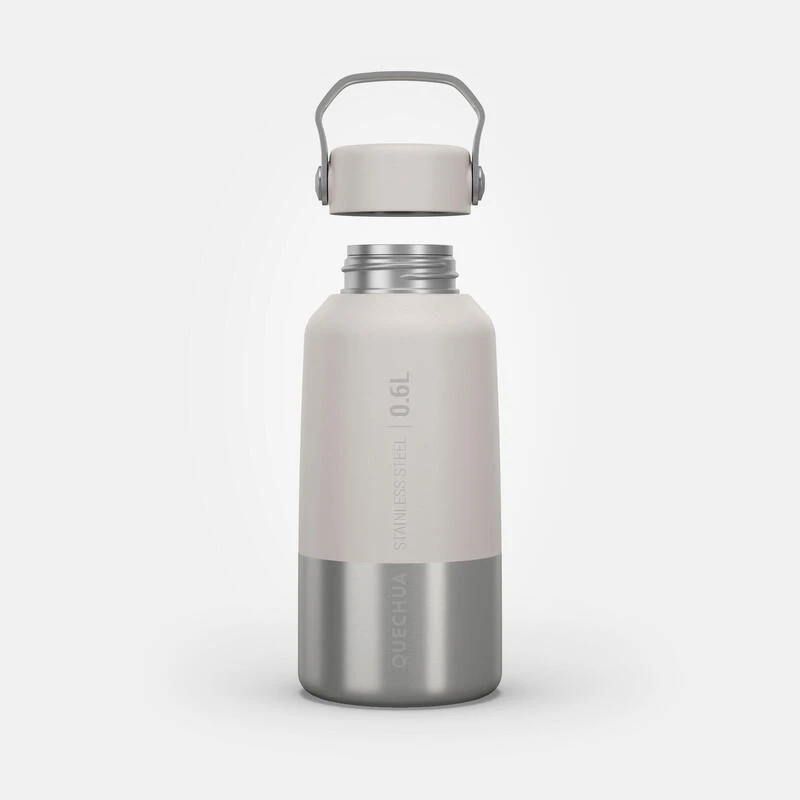 Quechua Gourde Inox 0,6L Avec Bouchon à Vis Pour La Randonnée - Blanc 4 Quechua Gourde Inox 0,6L Avec Bouchon à Vis Pour La Randonnée - Blanc - Afbeelding 2