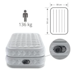 Intex Matelas Gonflable - 1-Person - 99 X 191 X 51 Cm - Gris -Avontuur Uitrusting intex matelas gonflable 1 person 99 x 191 x 51 cm gris 3