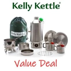 Kelly Kettle Kit 'Base Camp' Ultime - Acier Inoxydable NOUVEAU -Avontuur Uitrusting kelly kettle kit base camp ultime acier inoxydable nouveau 2