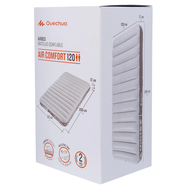 Quechua MATELAS GONFLABLE DE CAMPING - AIR COMFORT 120 CM - 2 PERSONNES 4 Quechua MATELAS GONFLABLE DE CAMPING - AIR COMFORT 120 CM - 2 PERSONNES - Afbeelding 2