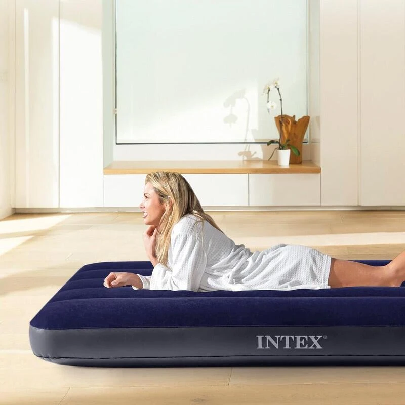 Matelas Gonflable - Intex Classic Downy -1 Personne - 76x191x25 Cm (BxLxH) 8 Matelas Gonflable - Intex Classic Downy -1 Personne - 76x191x25 Cm (BxLxH) - Afbeelding 6