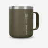 Quechua Mug MH500 Isotherme (double Paroi Inox) Camp Du Randonneur 0,38L Kaki -Avontuur Uitrusting mug mh500 isotherme double paroi inox camp du randonneur 038l kaki