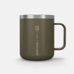 Quechua Mug MH500 Isotherme (double Paroi Inox) Camp Du Randonneur 0,38L Kaki -Avontuur Uitrusting mug mh500 isotherme double paroi inox camp du randonneur 038l kaki 8