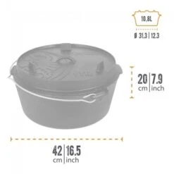 Petromax Dutch Oven FT12-12QT - Sans Pieds -Avontuur Uitrusting petromax dutch oven ft12 12qt sans pieds 2
