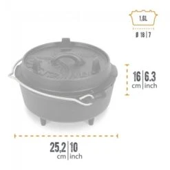 Petromax Dutch Oven FT3-3QT - Avec Pieds -Avontuur Uitrusting petromax dutch oven ft3 3qt avec pieds 3