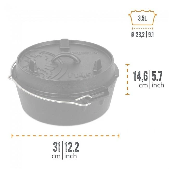 Petromax Dutch Oven FT4.5-4.5QT - Sans Pieds 4 Petromax Dutch Oven FT4.5-4.5QT - Sans Pieds - Afbeelding 2