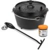 Petromax Dutch Oven FT6-6QT (avec Pieds) Ensemble - Poêle + Levier De Couvercle -Avontuur Uitrusting petromax dutch oven ft6 6qt avec pieds ensemble poele levier de couvercle