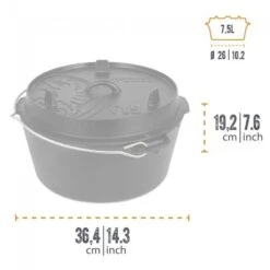 Petromax Dutch Oven FT9-9QT (Sans Pieds) Set - Poêle + Levier De Couvercle + -Avontuur Uitrusting petromax dutch oven ft9 9qt sans pieds set poele levier de couvercle 2