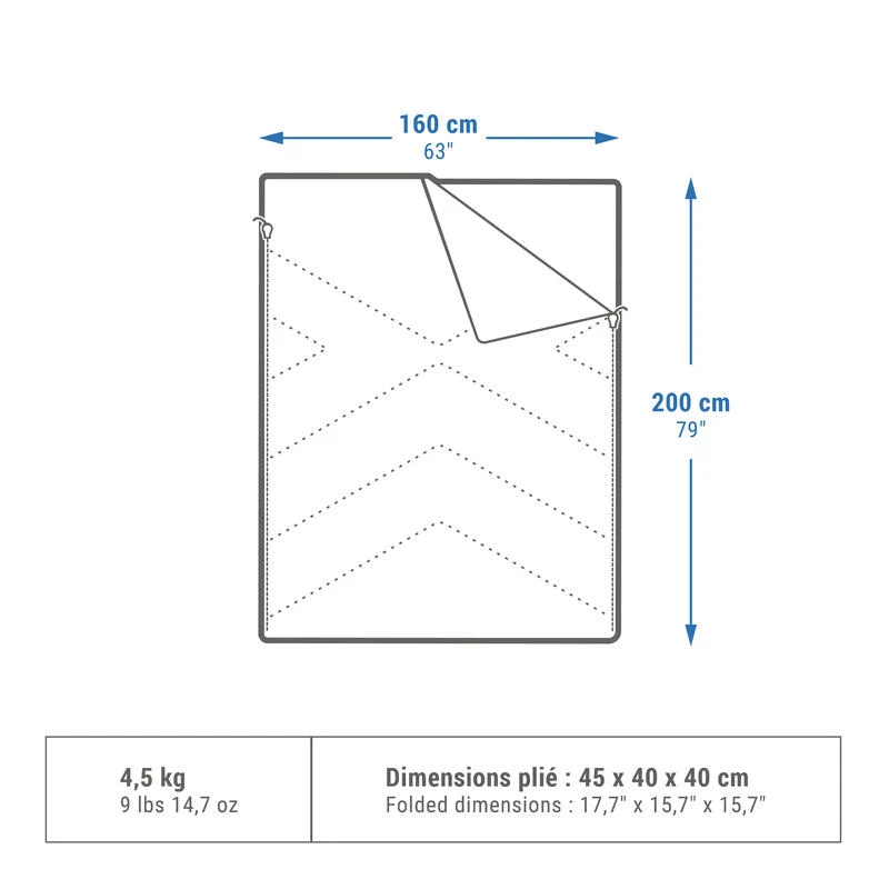Quechua SAC DE COUCHAGE POUR LE CAMPING - ARPENAZ 10° COTON DOUBLE - 2 PERSONNES 4 Quechua SAC DE COUCHAGE POUR LE CAMPING - ARPENAZ 10° COTON DOUBLE - 2 PERSONNES - Afbeelding 2
