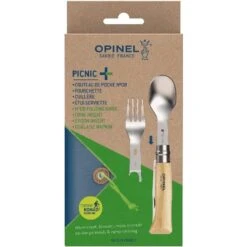 Set Complet Opinel Picnic+ - Opinel N°8 + Embouts Cuillère Et Fourchette -Avontuur Uitrusting set complet opinel picnic opinel n8 embouts cuillere et fourchette 1