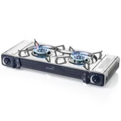 Set Réchaud à Gaz 2 Feux - Skandika Brann - Camping - Allumage Piezo - Mallette -Avontuur Uitrusting set rechaud a gaz 2 feux skandika brann camping allumage piezo mallette 2