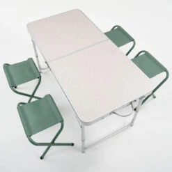 Quechua TABLE DE CAMPING PLIANTE - 4 TABOURETS - 4 À 6 PERSONNES -Avontuur Uitrusting table de camping pliante 4 tabourets 4 a 6 personnes 4