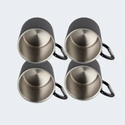 Tasse Thermique De Camping 300 Ml | Mousqueton | Acier Inoxydable | 4 Gobelets -Avontuur Uitrusting tasse thermique de camping 300 ml mousqueton acier inoxydable 4 gobelets 3