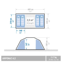 Quechua Tente à Arceaux De Camping - Arpenaz 4.2 - 4 Personnes - 2 Chambres 14 Quechua Tente à Arceaux De Camping - Arpenaz 4.2 - 4 Personnes - 2 Chambres -Avontuur Uitrusting tente a arceaux de camping arpenaz 42 4 personnes 2 chambres 2