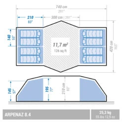 Quechua Tente à Arceaux De Camping - Arpenaz 8.4 - 8 Personnes - 4 Chambres -Avontuur Uitrusting tente a arceaux de camping arpenaz 84 8 personnes 4 chambres 1