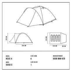 Tente De Camping - Alpinus REUS 4 - 4 Places -Avontuur Uitrusting tente de camping alpinus reus 4 4 places 2