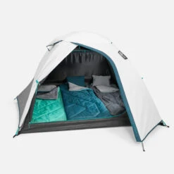 Quechua Tente De Camping - MH100 - 3 Places - Fresh & Black -Avontuur Uitrusting tente de camping mh100 3 places fresh and black 4