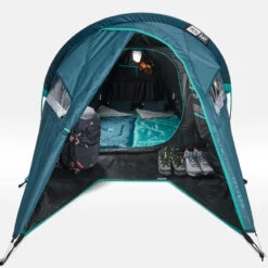 Quechua Tente De Camping - MH100 XL - 2 Places - Fresh & Black -Avontuur Uitrusting tente de camping mh100 xl 2 places fresh and black 4
