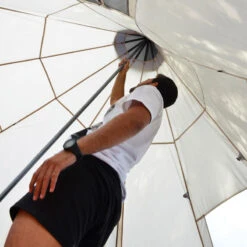 Tente De Camping Tipii - 6 Personnes - Hauteur 2,50m - Moustiquaire - Beige/Gris -Avontuur Uitrusting tente de camping tipii 6 personnes hauteur 250m moustiquaire beigegris 2