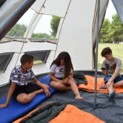 Tente De Camping Tipii - 6 Personnes - Hauteur 2,50m - Moustiquaire - Beige/Gris -Avontuur Uitrusting tente de camping tipii 6 personnes hauteur 250m moustiquaire beigegris 5