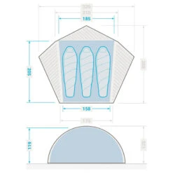 Tente Dôme De Trekking - 3 Places - MT900 14 Tente Dôme De Trekking - 3 Places - MT900 -Avontuur Uitrusting tente dome de trekking 3 places mt900 2