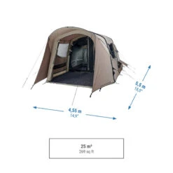 Quechua Tente Gonflable De Camping - AirSeconds 4.2 Polycoton - 4 Personnes - 2 Chambres -Avontuur Uitrusting tente gonflable de camping airseconds 42 polycoton 4 personnes 2 chambres 2