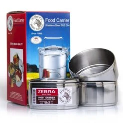 Zebra Porte-nourriture En Acier Inoxydable 12cm X 3 Couches -Avontuur Uitrusting zebra porte nourriture en acier inoxydable 12cm x 3 couches 2
